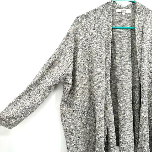 Loft Size XS Sweater Gray Heather Long Sleeve‎ Open Front Cardigan Everyday - Picture 3 of 5